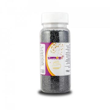 Decor tort Nonpareils negru, 90g - Lumea