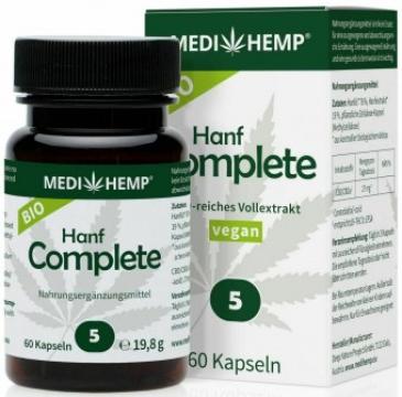 Supliment Hemp Complete Capsule cu CBD 5%, bio 60 capsule de la Supermarket Pentru Tine Srl