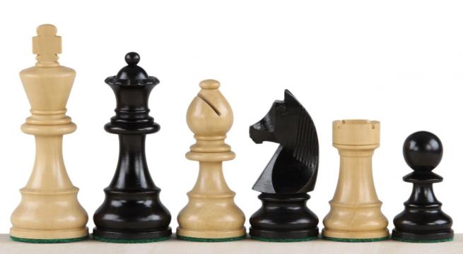 Piese sah lemn Staunton 4 Clasic, EQ, Black de la Chess Events Srl