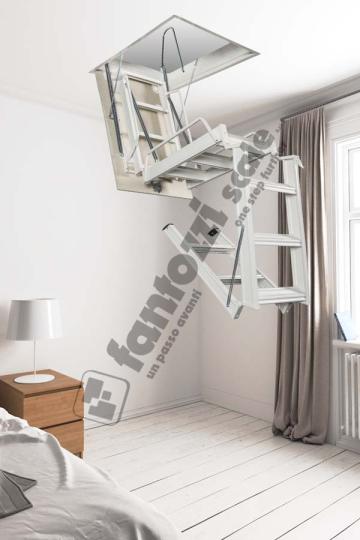 Scara de pod din otel cu 4 tronsoane de la Executie Acoperisuri - Www.executie-acoperisuri.ro