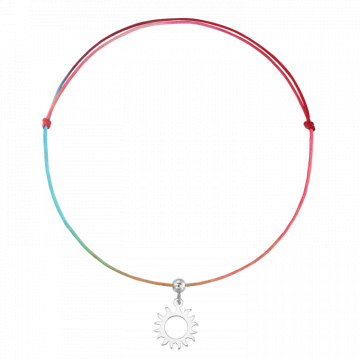 Bratara pentru picior din snur multicolor, charm soare de la Atelier Lolit Srl