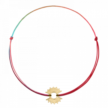 Bratara pentru picior din snur multicolor, conector soare de la Atelier Lolit Srl