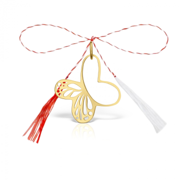 Pandantiv martisor din argint aurit, fluturas decupat 1.8 cm de la Atelier Lolit Srl