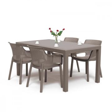 Set mobilier de gradina Evody 4+1 cappuccino