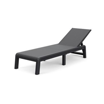 Sezlong Mallorca din plastic, grafit