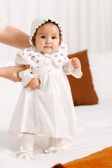 Set botez fete 3 piese - Pavlova - ivoire de la Andreeatex