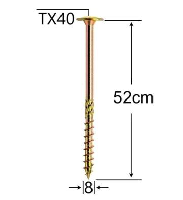 Surub dulgherie cap plat 8x520mm - 50buc/cutie de la Marisim Total Instal Srl