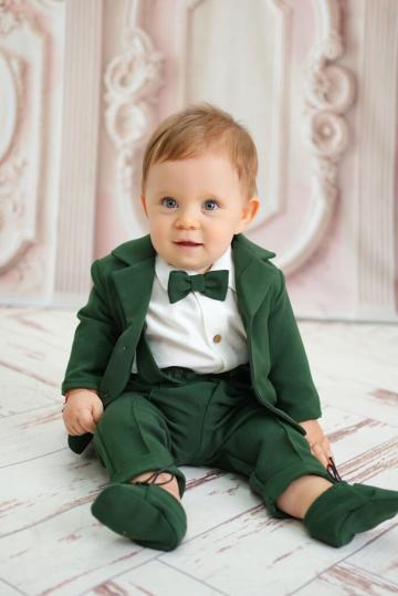 Costum de botez Gruia - verde