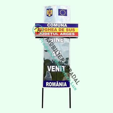 Totem intrare-iesire localitate din inox #T307 de la Moblux Stradal SRL