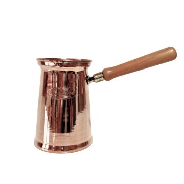 Ibric cafea 1 litru din cupru solid si maner lemn de la Baralchim Srl