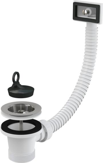 Ventil chiuveta cu sita din otel DN70 si preaplin flexibil de la Baralchim Srl