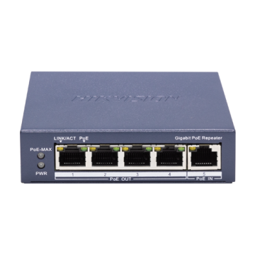 Switch-repeater Gigabit 4 x RJ45 PoE Out af at, 1 x RJ45 PoE