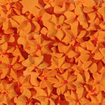 Decor Floricele mici portocaliu din zahar, 180 buc. - Lumea de la Lumea Basmelor International Srl