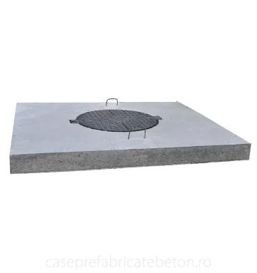 Capac camin din beton 100x100x10 cm - rama din fonta de 12.5