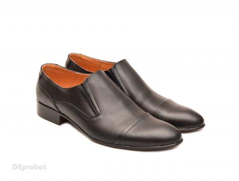 Pantofi barbati piele naturala negri casual-eleganti