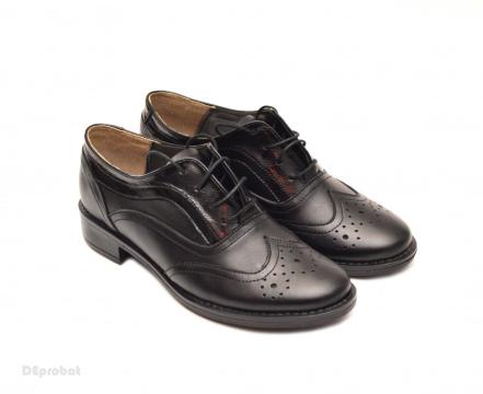 Pantofi dama negri casual-eleganti din piele naturala Oxford de la Deprobat.ro