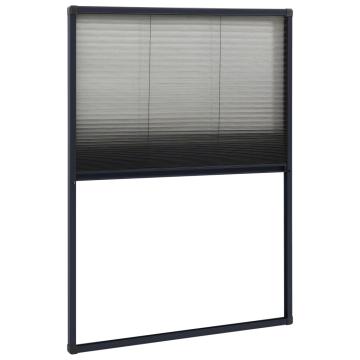 Plasa insecte plisse de ferestre, antracit, 80 x 120 cm de la Comfy Store