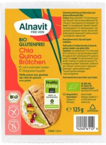 Chifle precoapte cu chia si quinoa 2buc 125g Alnavit