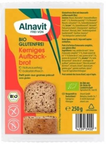 Paine precoapta cu multicereale bio 250g Alnavit