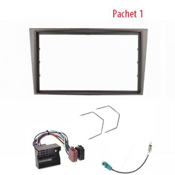 Kit rama 2DIN gama Opel argintiu inchis / negru + antena