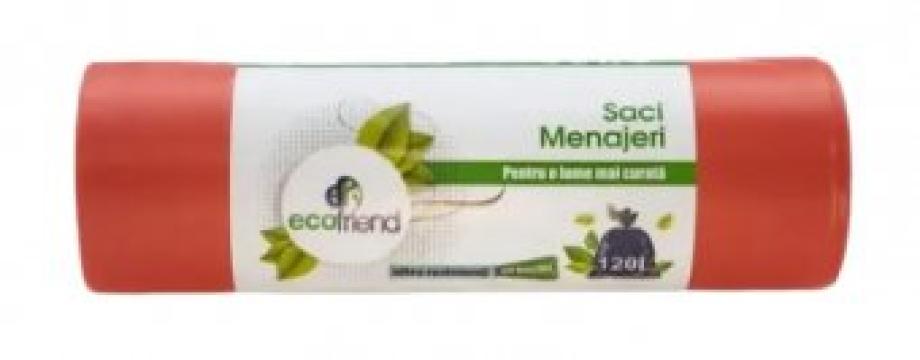 Saci menajeri rosii Ecofriend 120l, 10 bucati pe rola