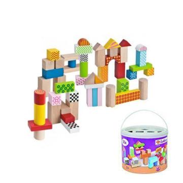 Jucarie Galeata cu cuburi si forme, multicolor, 50 piese