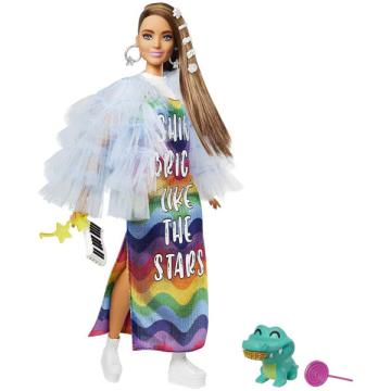 Papusa Barbie Extra Style - Rainbow Dress