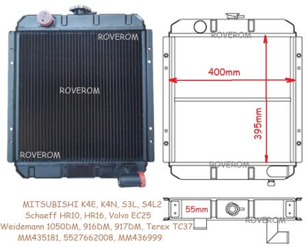 Radiator apa Schaeff HR10, HR16, Terex TC29,TC37, Volvo EC25 de la Roverom Srl