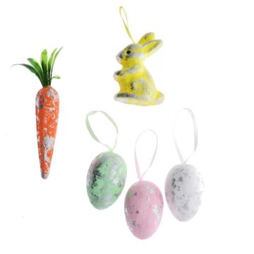 Decoratiune Iepure, ou si morcov din polifoam 4x6cm de la Distinctiv Store Srl