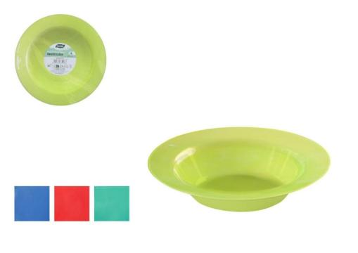 Set 4 farfurii colorate din polipropilena, adanci, 19 cm