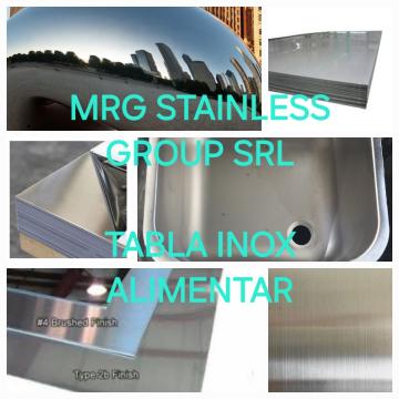 Tabla inox 0.4x1000x2000mm AISI 304/316L/430, mata/lucioasa