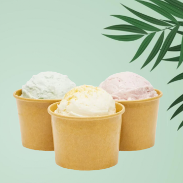 Pahare carton inghetata kraft - 130ml - 100 buc