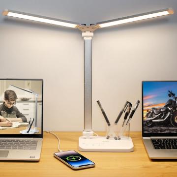 Lampa LED de birou cu 2 brate oscilante si control tactil de la Molifag Srl