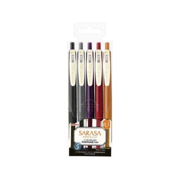 Pix cu gel 0.5 mm Zebra Sarasa Clip Vintage 2, 5/set