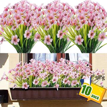 Flori ornamentale artificiale roz set 10 buc