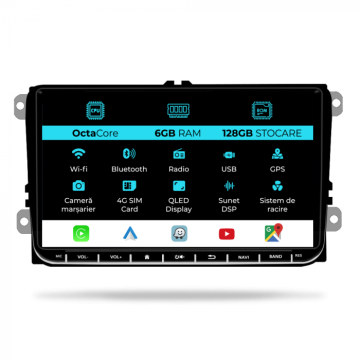 Navigatie dedicata Volkswagen, android, 9 inch, 6Gb Ram