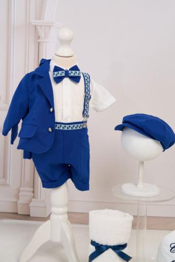 Costum botez Jules - albastru de la Andreeatex