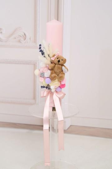 Lumanare Andreeatex X Floral Symmetry - Ursulet Color Roz de la Andreeatex