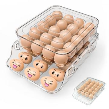 Suport din plastic transparent pentru 40 oua, pe 2 nivele