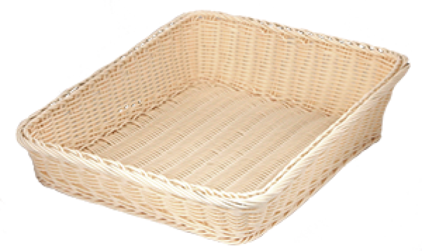 Cos poliratan 36x45xH12xh6cm pentru servire paine, Raki crem
