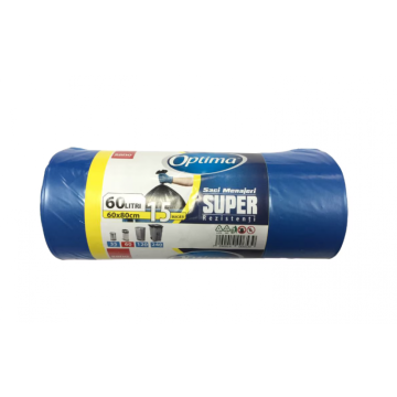 Saci gunoi Sano Optima Super 60litri, 15, 60*80 albastri de la Sanito Distribution Srl
