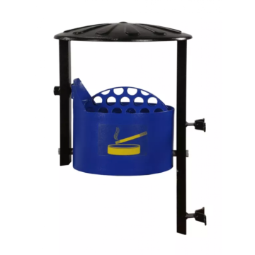Scrumiera cu picior pentru exterior albastru, metal, 20litri