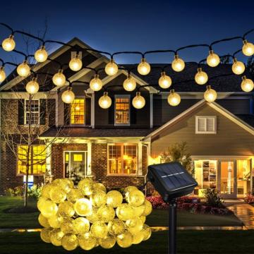 Lumini solare pentru exterior, 50 LED-uri cu bile de cristal