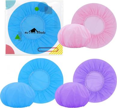 Protectii de dus reutilizabile, din plastic, 3 culori buline