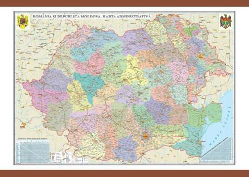 Harta administrativa Romania si Republica Moldova