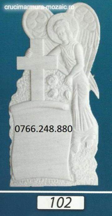 Cruce marmura 102 cap drept inger si papirus