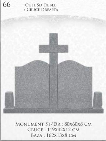 Monument Ogee SD dublu + cruce dreapta