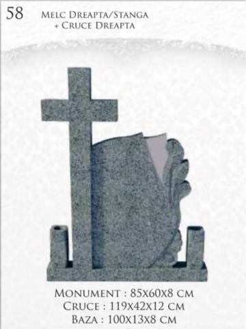 Monument melc dreapta/stanga + cruce dreapta