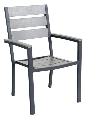 Scaun cu brate Polywood Grey 60x57x89cm culoare gri