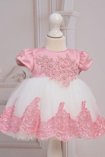 Rochita Milla - roz-vintage (maneca scurta)